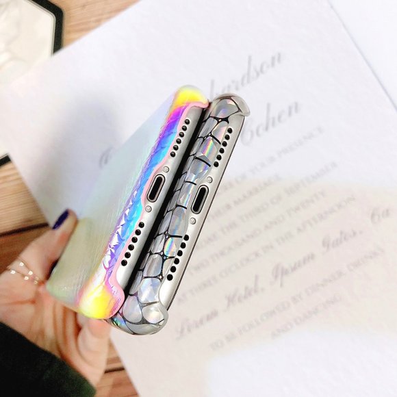 iPhone Purple Iridescence Crocodile Case - Picture 3 of 8